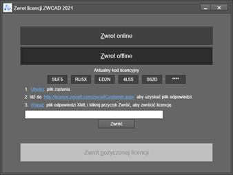 zwrot offline zwcad